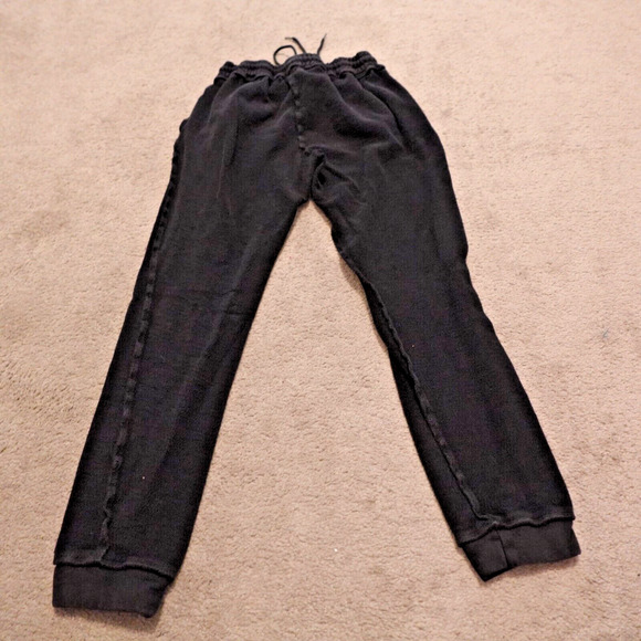Guizio Small Inside out Joggers Distressed Track Sweatpant Black - Picture 3 of 11